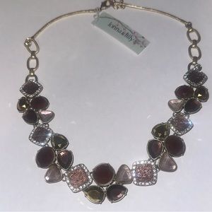 Lonna & Lilly Statement Frontal Necklace Gold-Tone Mixed Stones 16" +3"